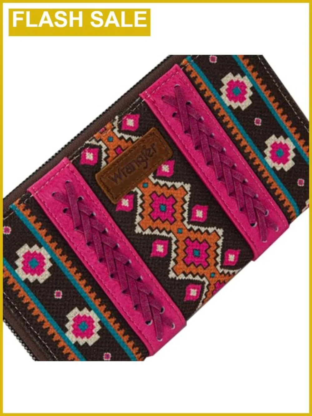 Faux Leather Wristlet Wallet Western Aztec Clutch with Credit Card Holder